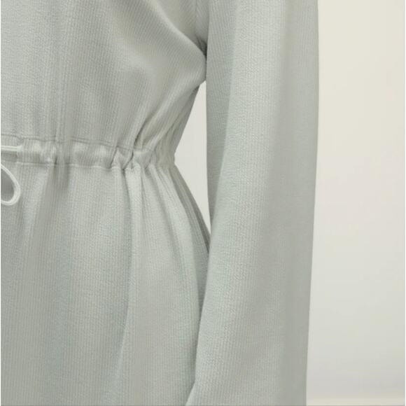 NEW Neiwai Ribbed Knit Drawstring Long Sleeve Dress Gray Violet - Picture 5 of 16